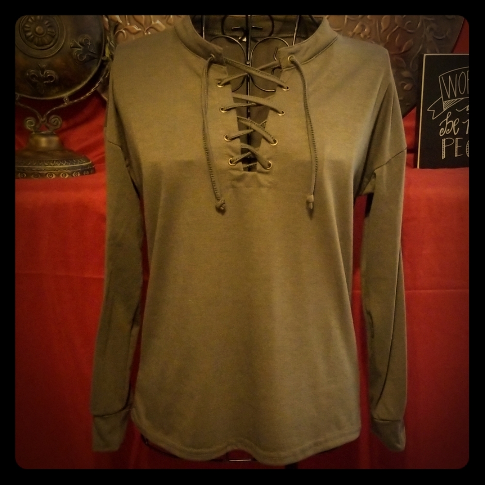 Womens lace up shirt